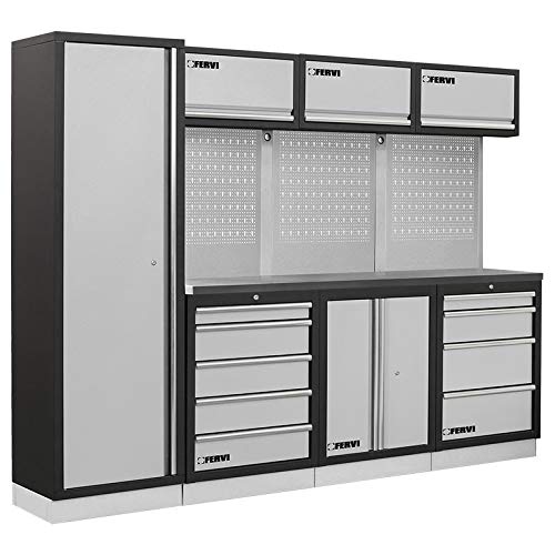 FERVI A008D - Decoración modular para taller con plataforma de acero inoxidable
