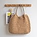 MODODO Braided Straw Handbag Large Capacity Woven Shoulder Bag Fashionable Color Basket Bag for Beach Vacation