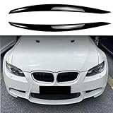 Car Headlight Eyebrow Trim Cover for BMW 3 Series E90 E92 E93 M3, 1 Pair Front Headlamp Eyebrow Eyelid Cover Sticker, Gloss Black Eyebrows Car Exterior Accessories Compatible 3 Series E90 E92 E93 M3 - Image 1