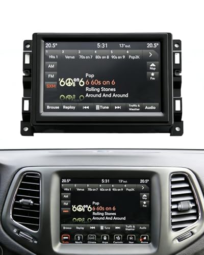 7 Uconnect Screen Replacement LCD Display for Jeep Compass Renegade 2017-2021 TDO-WXGA0700K00057-V1 TDO-WXGA0700K00033-V2 Radio Screen with Bracket