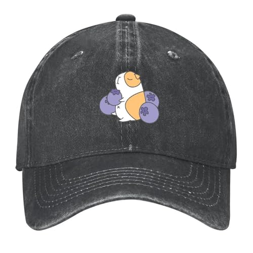 Casquette de baseball ajustable cobaye et myrtille homme femme enfant trucker