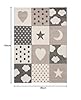 Jimri Alfombra Infantil para la habitación de los niños, diseño de Patchwork con Corazones, Estrellas, Nubes, Corazón - Gris, 80 x 150 cm #1