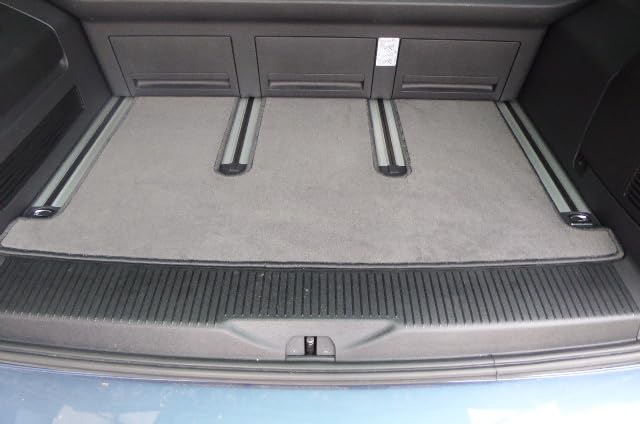 autix Vloerkleed deurmat velours zwart grijs beige compatibel met VW T5 T6 T6.1 Multivan en California (zwart, T5 Multivan lang 2 schuifdeuren met schuiftafel