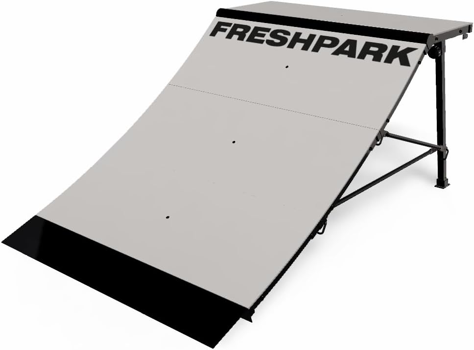 Quarter Pipe Ramp – Foldable & Portable Skate Ramp for BMX, Bikes & Scooters – Backyard Ramp for Kids & Adults – Durable Steel Frame with Weatherproof Urethane/ABS Surface