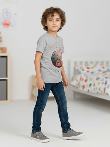 Image of ONN Boy's Half Sleeves Round Neck Cotton T-Shirt | Colors & Prints May Vary | Pack of 5