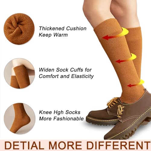 Warm Knee High Socks for Women-Thermal Cotton Cushioned Socks For Hiking,Work,Skiing,Gifts2