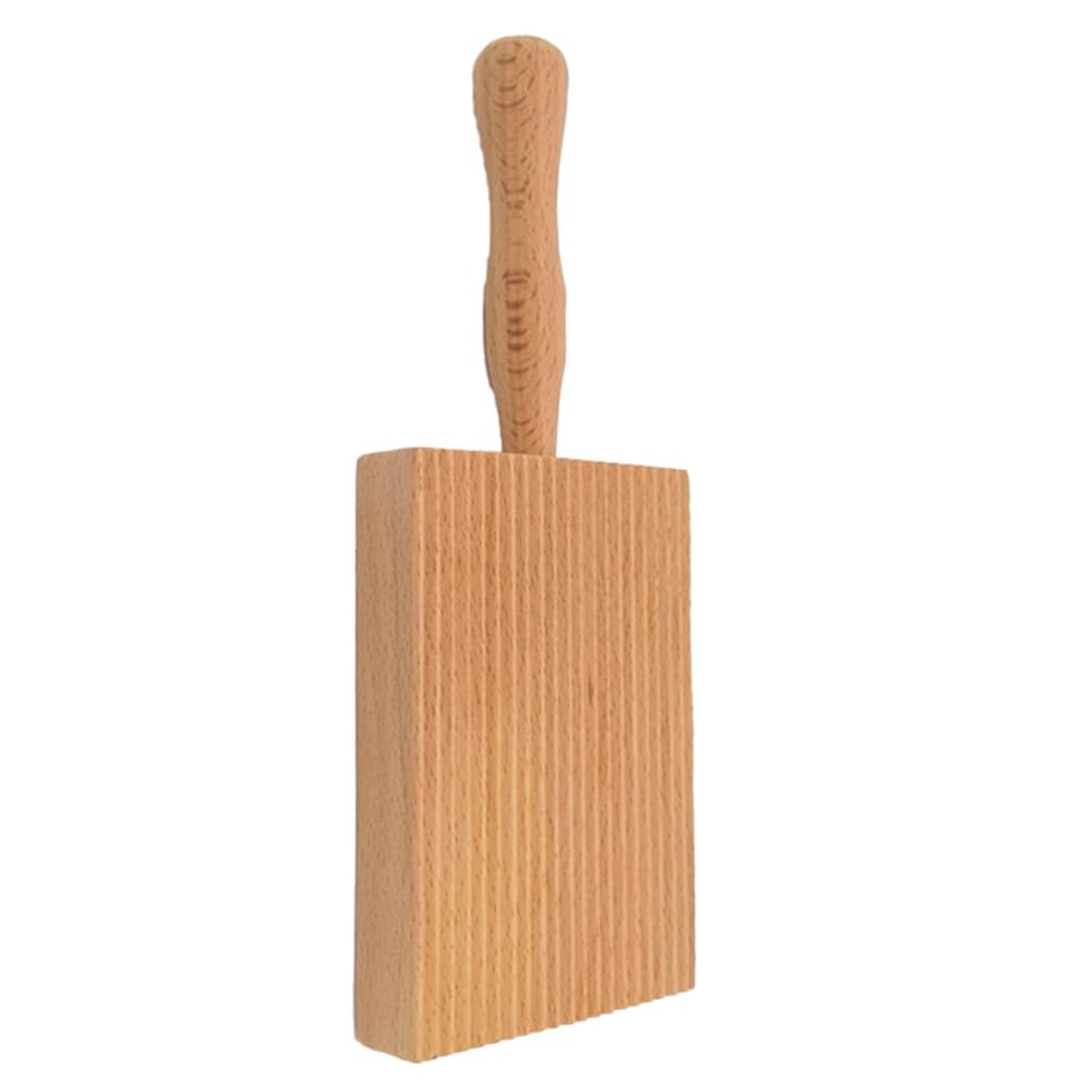 CTRLZS Pasta Making Board, Gnocchi Board, Beech Wood Gnocchi Board Butter Board Dough Scraper for Pasta and Cultured Butter,A