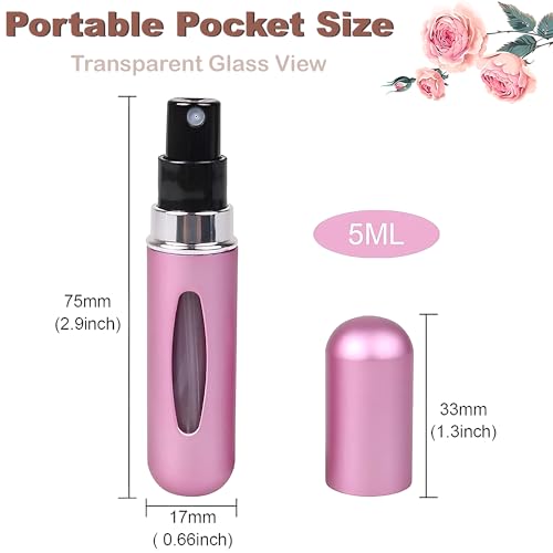 Mini Refillable Perfume Spray Bottle, Pocket Size For Travel, Office, Car, College & Dating. Mini Pocket Refillable Aluminium Glass Empty Bottle -... - Image 5