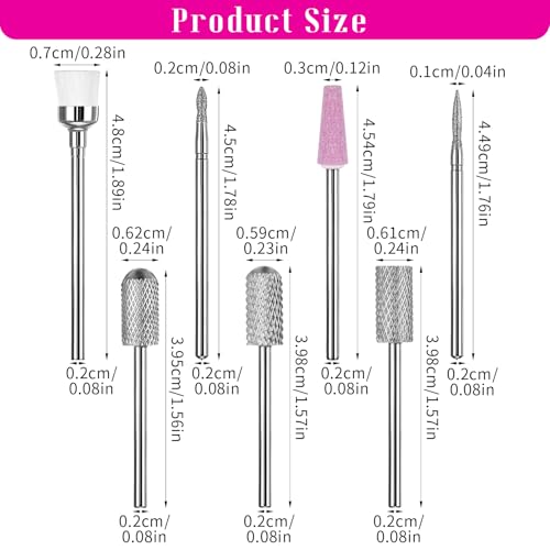 Set de 7 piezas de brocas para taladro de uñas JIEYAO miniatura 6
