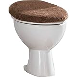 Erwin Müller WC-Deckelbezug braun Größe 47x50 cm - weich und flauschig, trocknergeeignet