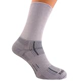Wrightsock Profi Sportsocke, Laufsocke, Wandersocke, Modell Stride in hellgrau, Anti-Blasen-System, doppel-lagig, Crew lang, Gr. L