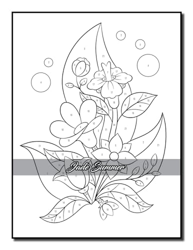 Color by Number Flowers: An Adult Coloring Book with Fun, Easy, and Relaxing Coloring Pages (Color by Number Coloring Books) - Image 48