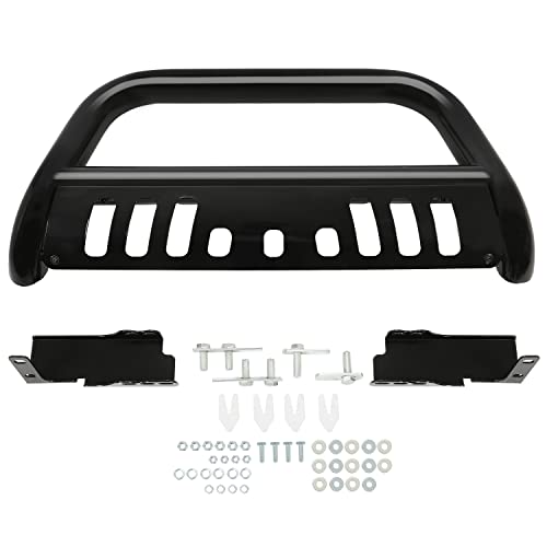 ECOTRIC Front Bumper Bull Bar with Skid Plate Compatible with 2007-2020 Chevy Silverado GMC Sierra Black Tubing Brush Guard Bumper Grill Grille Brush Push Bar by ECOTRIC - Image 2