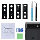 Perzework 2 Set Back Rear Camera Lens Glass Replacement for Google Pixel 6 with pre-Installed Adhesive and Reparing Toolkit
