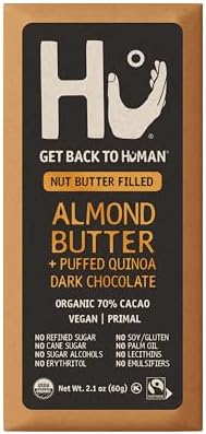 Hu Kitchen, Organic Almond Butter + Puffed Quinoa Dark Chocolate Bar, 2.1 Ounce Bar, 1 Count