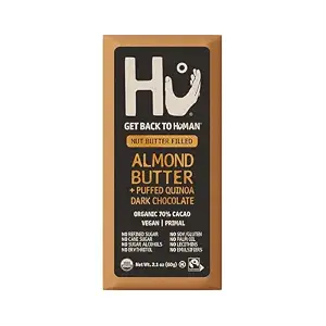 Hu Almond Butter + Puffed Quinoa Dark Chocolate Bar, 2.1 Ounce (Single Count)