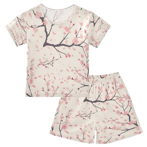 senya Short Sleeve Pajamas Sets Summer Cotton Sleepwear Cherry Blossom
