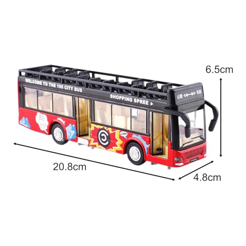 Autobús de juguete pull back de aleación fundida en color rojo miniatura 3
