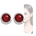Girls Clip on Earrings with Erxtra Large Faux Pearl Antique Cute Black Red Flower Earrings(red)