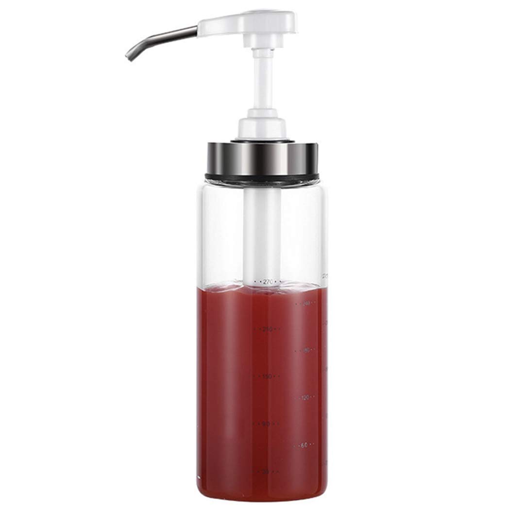 cosyoo sauce pump dispenser bottle novelty press pump head condiment bottle glass pump bottle for home kitchen
