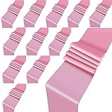 Kepairtia Table Runners 12 Pack Satin Table Runners 12 x 108 Inches Long Table Runner for Parties, Banquets, Graduations, Wedding Decorations(Pink)