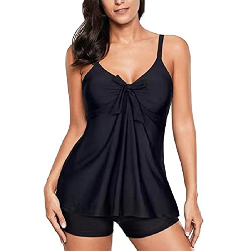SEDEX Bañadores Mujer Tankinis Push up Relleno Braga Alta Banador Conjunto Traje de Baño Bañador Deportivo Tankini Elegante Natacion Piscina 2 Piezas Ropa de Playa Moda Adolescentes Chica, Negro M