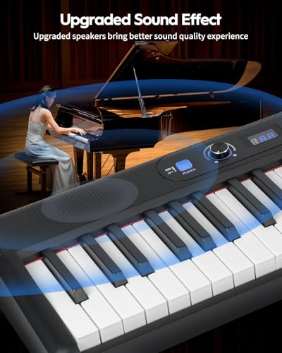 STRICH Digitalpiano 88 Tasten, faltbares E-Piano mit halbgewichteter Tastatur, tragbares Keyboard für Anfänger inkl. Sustainpedal, Kopfhörer und Notenhalter, SEP-88F