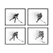 Summit Designs Ice Hockey Wall Art Prints - Particle Silhouette - Set of 4 (8x10) Poster Photos - Bedroom - Man Cave Decor