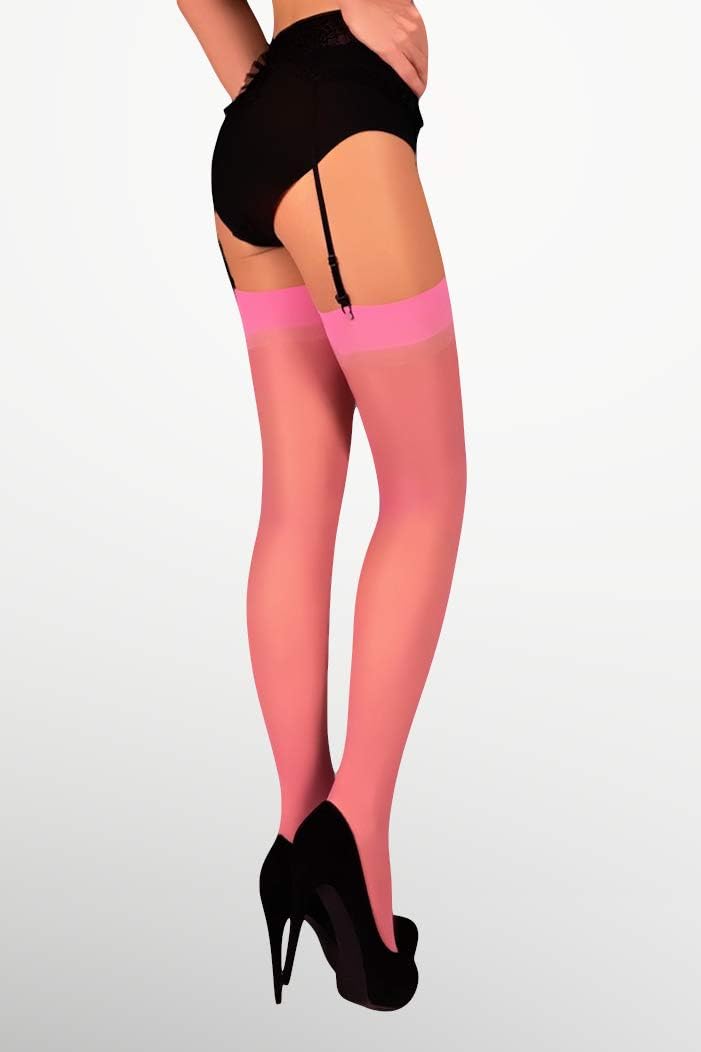 Mila Marutti Women's Sheer Thigh High Stockings for Garter Belts | Lingerie Thigh High Tights - Made in EU