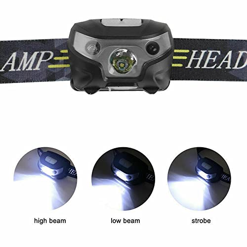 SUNWAN LED Head Torch,10000 Lumen Ultra Bright USB Rechargeable Headlamp,Hand Shake Sensor Switch,3 Light Mode,IPX4 Waterproof - Image 3