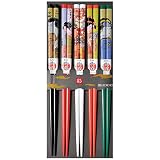 サニーライフデザイン 若狭塗 箸 天然木 22.5cm 5膳 セット 来客用 浮世絵 5色 日本製 265168