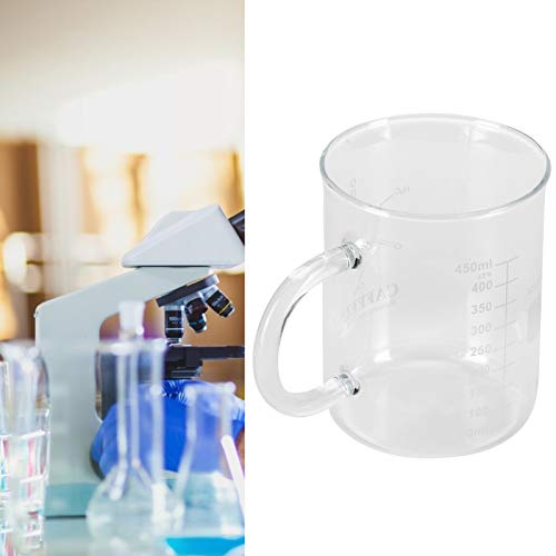 Caneca de Vidro de Borosilicato Yctze Com Alça, Escala de Medição, Ideal para café e chá, 300ml, Com