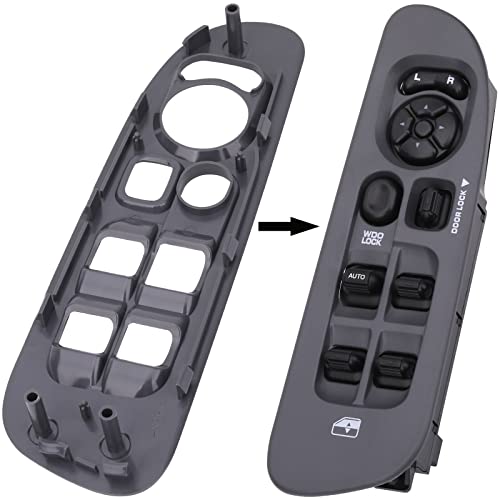 Obaee Driver & Passenger Door Window Control Switch Panel Bezel Compatible With 2002-2009 Dodge Ram 1500 2500 3500 Front Right & Left Window Button Border Trim, Gray Color #TOP5