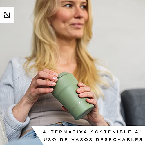 LARS NYSØM Taza térmica café para Llevar 380ml | Termo Café para Llevar sin BPA de 0,38 litros con Aislante | Travel mug… - Imagen 3
