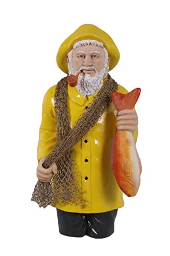Nautical Tropical Salty Fisherman Wall Hanging Sculpture (Painted)