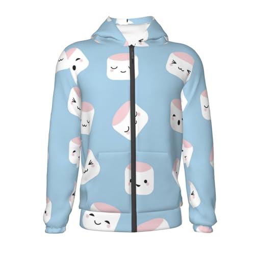 Cartoon Sushi Kids Pullover Hoodies Boys Zip Up Sweatshirts Girls Athletic Clothes with Pocket2