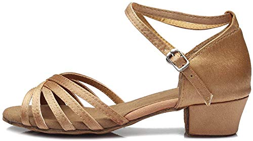 HROYL Donna I-202 Beige Satin Scarpe da Ballo