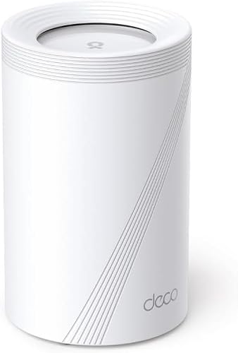 TP-Link Deco BE65 (1-Pack), Mesh Router WiFi 7 BE9300, Trójzakresowy 2.4GHz/5GHz/6GHz, 4× Porty 2.5G, AI do bezproblemowego roamingu, Niskie opóźnienia, HomeShield, Współpracuje z Alexa, Biały