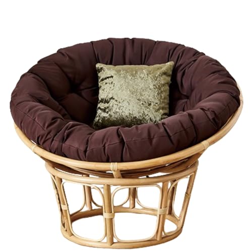 Genérico Cojín Redondo Lavable Tipo Papasan/Huevo, Acolchado Transpirable para sillas Colgantes, mecedoras y sillas de ratán (Uso Interior y Exterior; Silla no incluida)