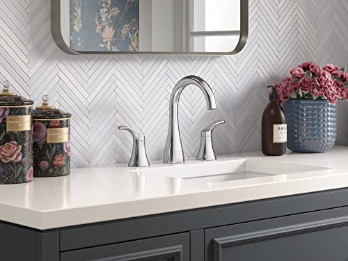 Kohler 27390-4-Cp Simplice Bathroom Sink Faucet, Widespread Bathroom Faucet With Two Lever Handles And Clicker Drain, 1.2 Gpm, Polished Chrome #TOP4