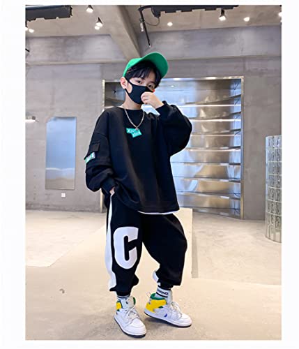 CREAM-Boys-Jersey-Top-and-Bottom-Set-Boys-Childrens-Clothes-Boys-Jersey-Sportswear-Loungewear-Sweatshirt-Long-Pants-Athletic-Wear-Junior-Clothes-Kindergarten-School-Casual-Hoodie-Long-Sleeve-Loose-Tra