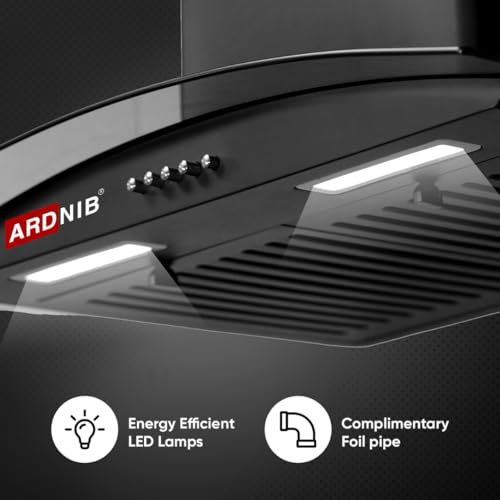 Image of 60 cm 1250 m /hr Wall Mounted Kitchen Chimney (SLEEK BK 60, Push Button, Baffle Filter, Black) - 7 Years Motor Warranty | Proudly Made in India (Push Button, Baffle Filter)