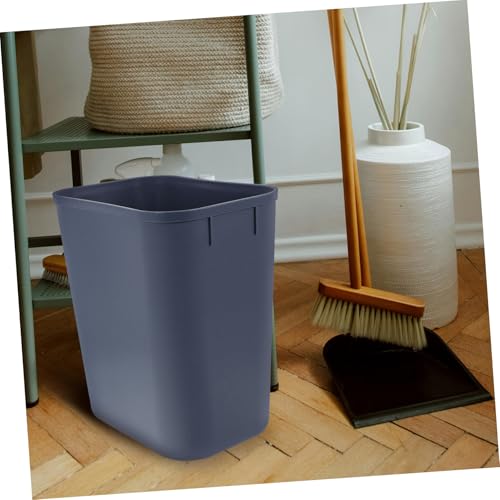 Caneca de basura rectangular gris de plástico miniatura 6