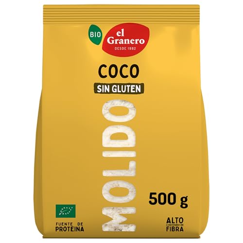 El Granero Integral - Coco Molido BIO - 500 g - Rica en Fibra y Baja en Carbohidratos - Mejora la Digestión - Estimula el Funcionamiento del Sistema Inmune - Apta para Veganos