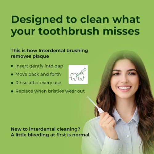 Image of Bentodent Biodegradable Wire-Free Interdental Brushes Sticks for Teeth Cleaning, Removes Plaque, Fresh Breath, Oral Hygiene Care, Pack of 2 (30 Each, Total 60)