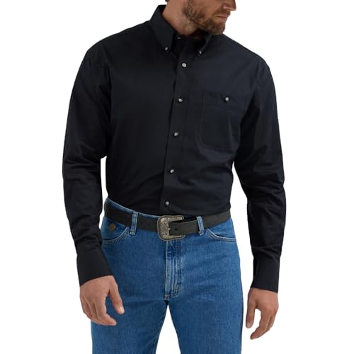 Wrangler George Strait Solid Black Button Down Shirt