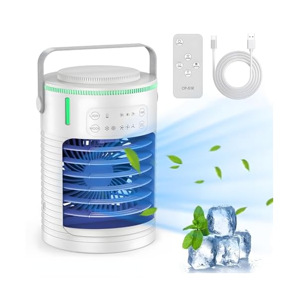 Portable Air Conditioners Fan with 3 Speeds 7 Colors,Small Mini Ac Unit for Bedroom – Air Cooler for Room – Car Ac – Mini A/C for Office Outdoor Camping