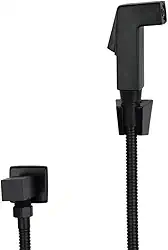 Ducha Higiênica Mangueira 1,2m Completa Quadrado Luxo Com Registro (Preto)