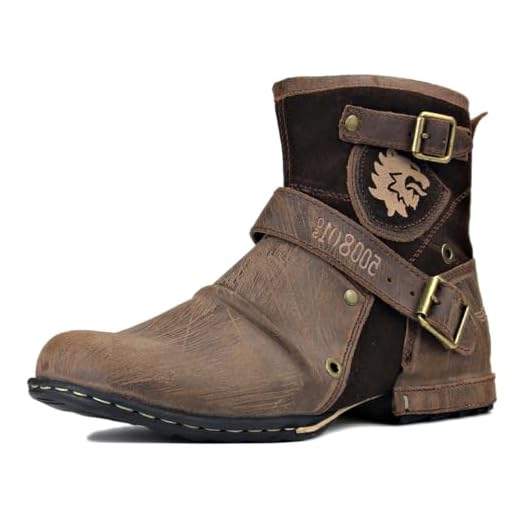 Bota masculina OSSTONE de couro Chukka com zíper e botas casuais estilo retrô OS-5008-1-DA1B1, Light Brown, 12 Wide