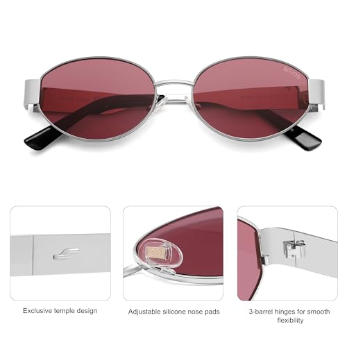 Image of SOJOS Retro Oval Sunglasses for Women Trendy Classic Shades UV400 Protection SJ1256